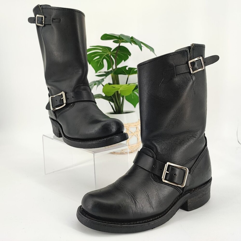 Frye Women’s Engineer 12R Black Leather Boots Size 6M